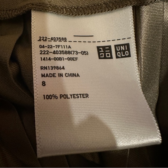 UNIQLO U Women’s Pleated Midi Skirt | Olive | Size 8 |Classic | Dark Academia - Picture 7 of 8